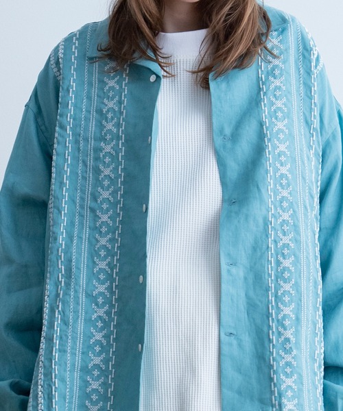 Universal Style Wear（ユニバーサルスタイルウェア）の「Universal Style Wear キューバ シャツ（シャツ/ブラウス・メンズ・ナチュラル/キャメル/サックスブルー/ブラック・MEDIUM/LARGE/X-LARGE）」の21枚目の写真
