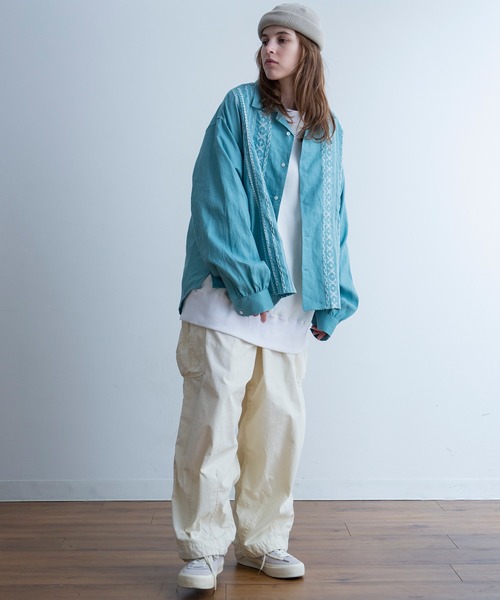 Universal Style Wear（ユニバーサルスタイルウェア）の「Universal Style Wear キューバ シャツ（シャツ/ブラウス・メンズ・ナチュラル/キャメル/サックスブルー/ブラック・MEDIUM/LARGE/X-LARGE）」の17枚目の写真