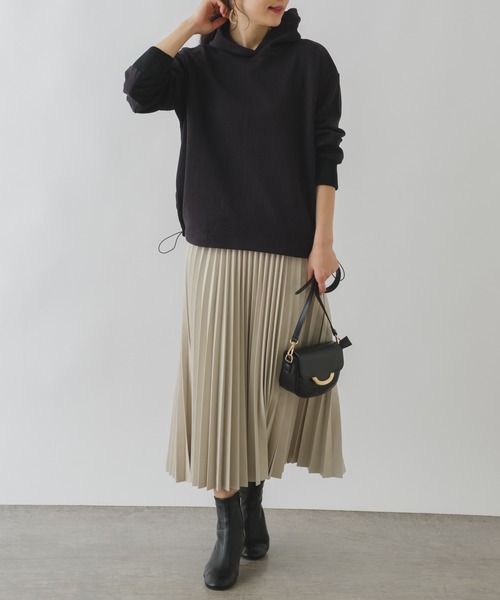 OUVRAGE CLASSE（ウヴラージュクラス）の「異素材ドッキングパーカー（パーカー・レディース・オフホワイト/ブラック/グレー・FREE）」の13枚目の写真