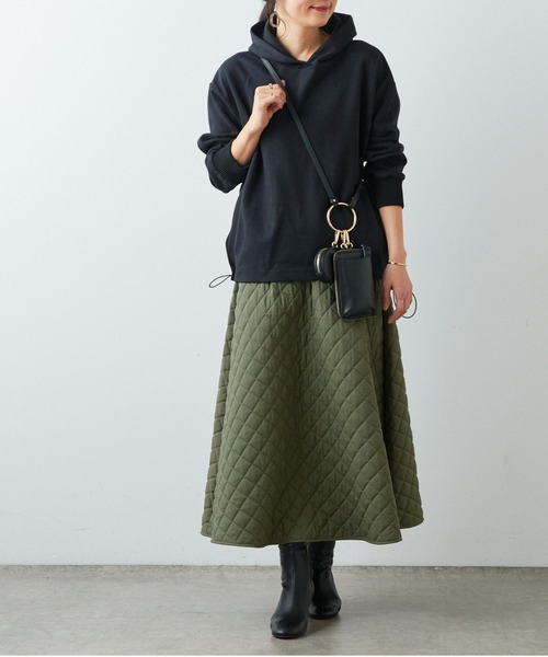 OUVRAGE CLASSE（ウヴラージュクラス）の「異素材ドッキングパーカー（パーカー・レディース・オフホワイト/ブラック/グレー・FREE）」の14枚目の写真