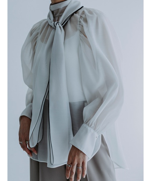 ビームスの百名品】オーガンジー リボンブラウス（シャツ/ブラウス