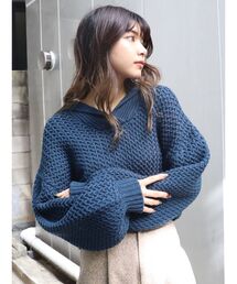 MURUA | セーラーカラークロップドニット(ニット/セーター)