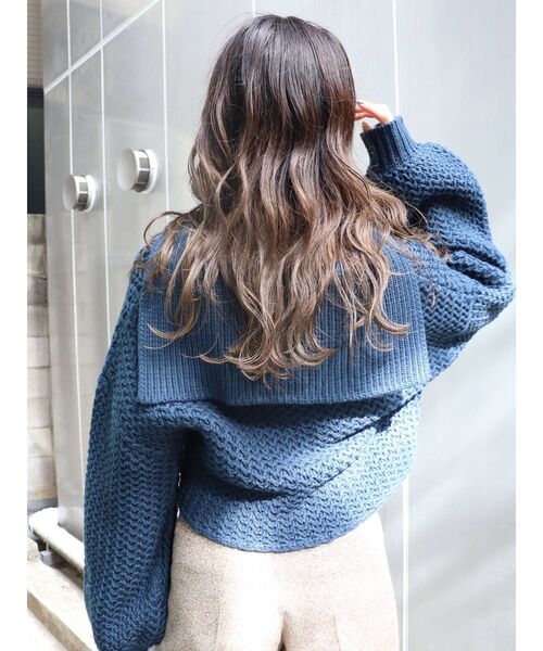 MURUA（ムルーア）の「セーラーカラークロップドニット（ニット/セーター・レディース・ブラック/ブルー/アイボリー・FREE）」の6枚目の写真