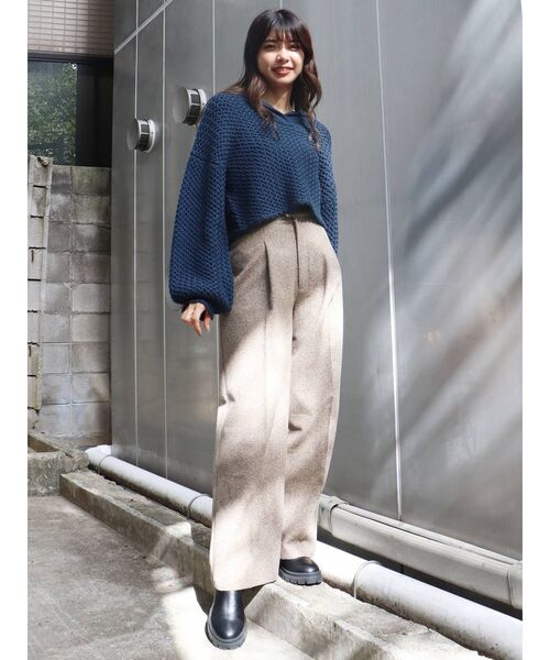 MURUA（ムルーア）の「セーラーカラークロップドニット（ニット/セーター・レディース・ブラック/ブルー/アイボリー・FREE）」の8枚目の写真