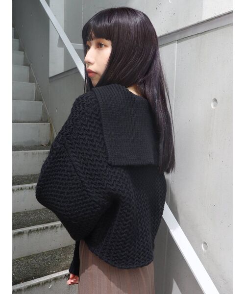 MURUA（ムルーア）の「セーラーカラークロップドニット（ニット/セーター・レディース・ブラック/ブルー/アイボリー・FREE）」の14枚目の写真