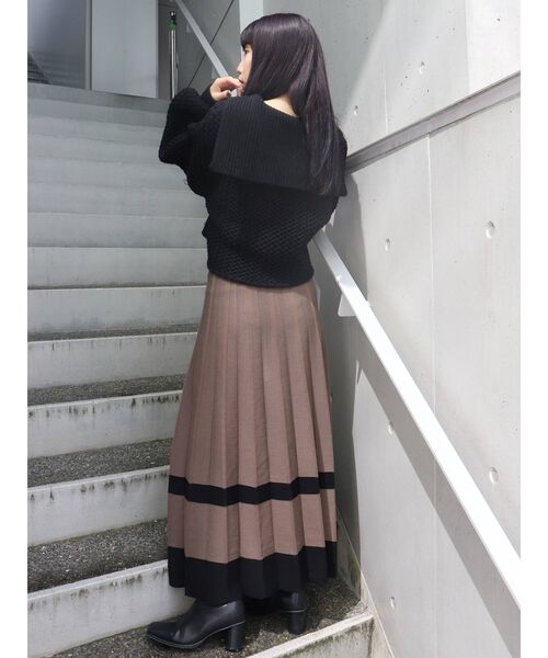 MURUA（ムルーア）の「セーラーカラークロップドニット（ニット/セーター・レディース・ブラック/ブルー/アイボリー・FREE）」の16枚目の写真