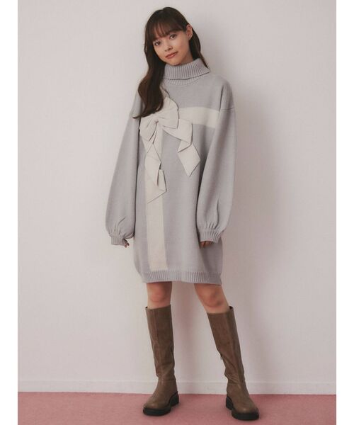 merry jenny（メリージェニー）の「プレゼントリボンニットワンピース（ワンピース・レディース・ブルー/アイボリー/ボルドー・FREE）」の22枚目の写真