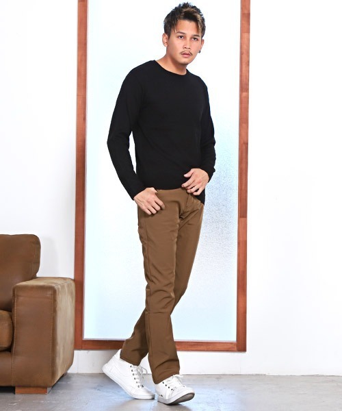 LUXSTYLE(ラグスタイル)の「裏ボアボンディングパンツ(チノパンツ・メンズ・カモフラージュ/ベージュ/ブラック・S/M/L/XL/XXL)」の4枚目の写真
