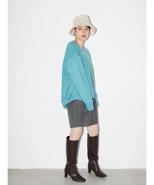 AMERICAN HOLIC(アメリカンホリック)の「Vネック前振りコクーンニットプルオーバー(ニット/セーター・レディース・イエロー/ピンク/ブラック/サックスブルー/アイボリー・L/M)」の22枚目の写真