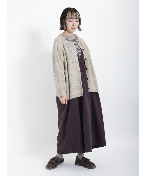 Samansa Mos2(サマンサ モスモス)の「脇リボンVネックジャンパースカート(ジャンパースカート・レディース・ベージュ/チャコール/グリーン/ブラック・フリ-)」の12枚目の写真