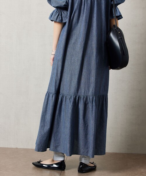 FREAK'S STORE（フリークスストア）の「【限定展開】シャンブレースキッパーティアードワンピース（ワンピース・レディース・ネイビー/サックスブルー・MEDIUM/SMALL）」の9枚目の写真