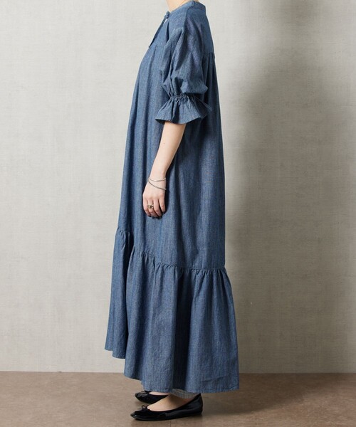 FREAK'S STORE（フリークスストア）の「【限定展開】シャンブレースキッパーティアードワンピース（ワンピース・レディース・ネイビー/サックスブルー・MEDIUM/SMALL）」の13枚目の写真