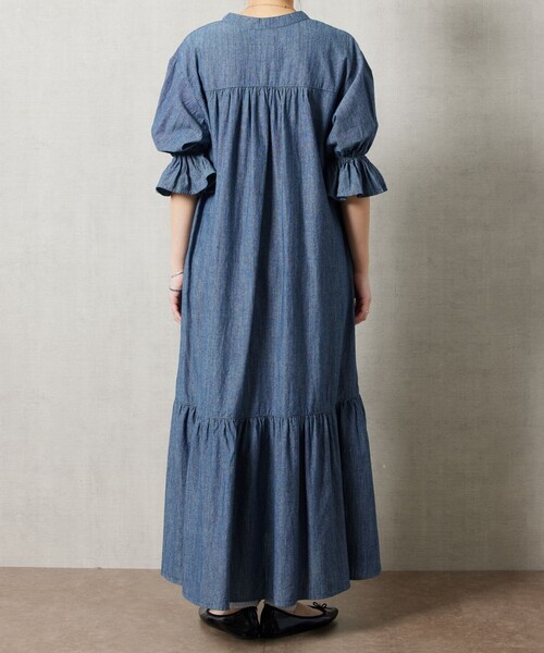 FREAK'S STORE（フリークスストア）の「【限定展開】シャンブレースキッパーティアードワンピース（ワンピース・レディース・ネイビー/サックスブルー・MEDIUM/SMALL）」の14枚目の写真