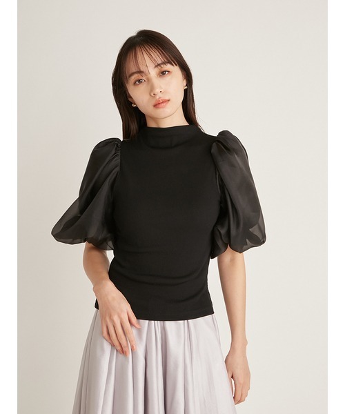 SNIDEL（スナイデル）の「ボリュームスリーブカットプルオーバー（Tシャツ/カットソー・レディース・ミント/アイボリー/ブラック・FREE）」の9枚目の写真