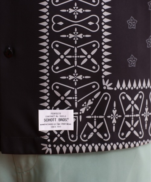 schott（ショット）の「【WEB LIMITED】Schott/ショット/ORIGINAL BANDANA SHIRT/オリジナル バンダナシャツ（シャツ/ブラウス・メンズ・ブラック/ネイビー・2XL/L/XL/M）」の10枚目の写真