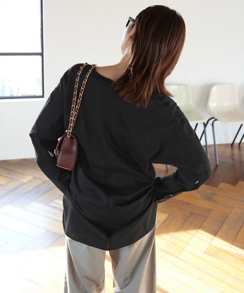 SLOBE IENA(スローブイエナ)の「60Ryアムゼンクルーネックブラウス(シャツ/ブラウス・レディース・ホワイト/ブラック・FREE)」の19枚目の写真