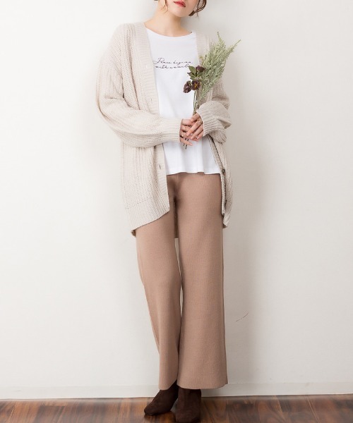 atONE(アットワン)の「atONE ニットワイドパンツ(その他パンツ・レディース・ブラック/グレイッシュベージュ/ネイビー・M-L/LL~3L/4L~5L)」の12枚目の写真