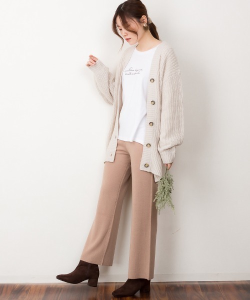 atONE(アットワン)の「atONE ニットワイドパンツ(その他パンツ・レディース・ブラック/グレイッシュベージュ/ネイビー・M-L/LL~3L/4L~5L)」の10枚目の写真
