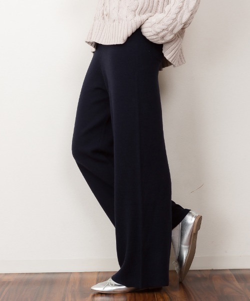 atONE(アットワン)の「atONE ニットワイドパンツ(その他パンツ・レディース・ブラック/グレイッシュベージュ/ネイビー・M-L/LL~3L/4L~5L)」の9枚目の写真