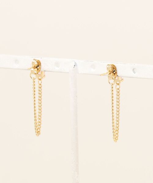 TIMELESS&THREE（タイムレスアンドスリー）の「スクエアビジューチェーンピアス（ピアス（両耳用）・レディース・グリーン/ブルー/ラベンダー/レッド/ピンク/ホワイト・FREE）」の7枚目の写真