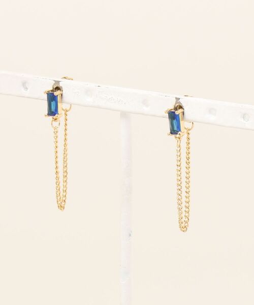 TIMELESS&THREE（タイムレスアンドスリー）の「スクエアビジューチェーンピアス（ピアス（両耳用）・レディース・グリーン/ブルー/ラベンダー/レッド/ピンク/ホワイト・FREE）」の11枚目の写真