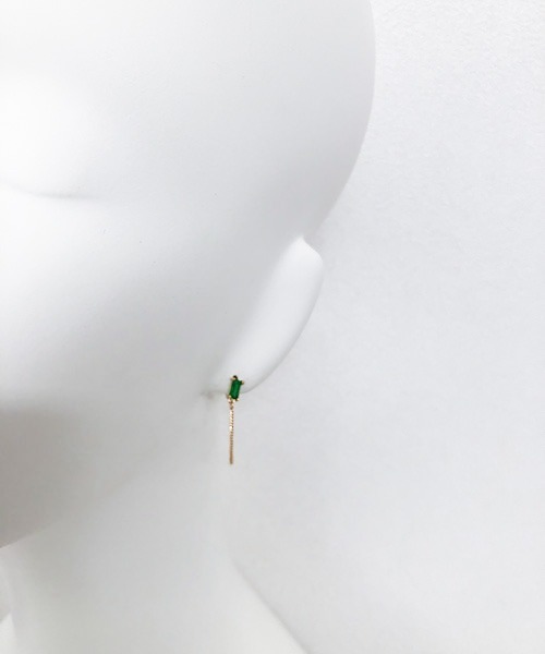 TIMELESS&THREE（タイムレスアンドスリー）の「スクエアビジューチェーンピアス（ピアス（両耳用）・レディース・グリーン/ブルー/ラベンダー/レッド/ピンク/ホワイト・FREE）」の14枚目の写真