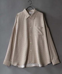 Oversize Drop shoulder Patterned shirt/オーバーサイズ ドロップショルダー 総柄 シャツ