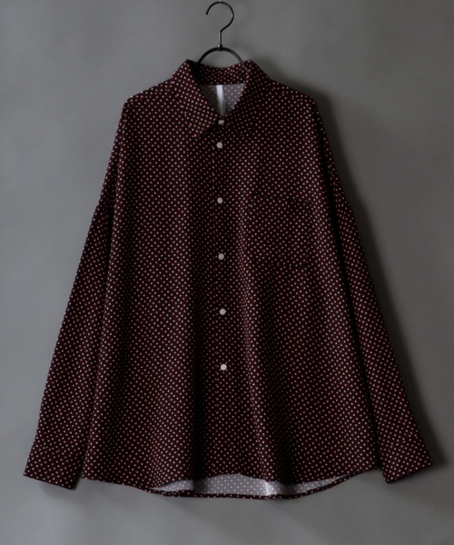 SITRY(シトリー)の「Oversize Drop shoulder Patterned shirt/オーバーサイズ ドロップショルダー 総柄 シャツ(シャツ/ブラウス・メンズ・ネイビー/ホワイト系その他/ブラック系その他2/ブラック/グリーン/ブラウン系その他/ホワイト/ブラウン/ブラック系その他・L/M/XL)」の5枚目の写真