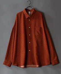 Oversize Drop shoulder Patterned shirt/オーバーサイズ ドロップショルダー 総柄 シャツ