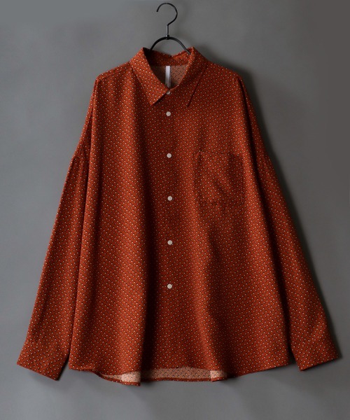 SITRY(シトリー)の「Oversize Drop shoulder Patterned shirt/オーバーサイズ ドロップショルダー 総柄 シャツ(シャツ/ブラウス・メンズ・ネイビー/ホワイト系その他/ブラック系その他2/ブラック/グリーン/ブラウン系その他/ホワイト/ブラウン/ブラック系その他・L/M/XL)」の7枚目の写真
