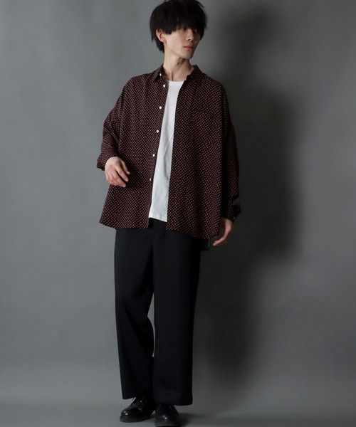 SITRY(シトリー)の「Oversize Drop shoulder Patterned shirt/オーバーサイズ ドロップショルダー 総柄 シャツ(シャツ/ブラウス・メンズ・ネイビー/ホワイト系その他/ブラック系その他2/ブラック/グリーン/ブラウン系その他/ホワイト/ブラウン/ブラック系その他・L/M/XL)」の16枚目の写真