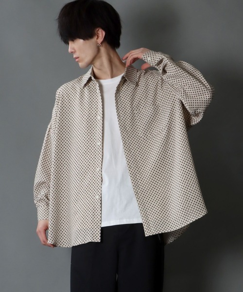SITRY(シトリー)の「Oversize Drop shoulder Patterned shirt/オーバーサイズ ドロップショルダー 総柄 シャツ(シャツ/ブラウス・メンズ・ネイビー/ホワイト系その他/ブラック系その他2/ブラック/グリーン/ブラウン系その他/ホワイト/ブラウン/ブラック系その他・L/M/XL)」の22枚目の写真