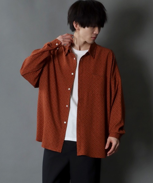SITRY(シトリー)の「Oversize Drop shoulder Patterned shirt/オーバーサイズ ドロップショルダー 総柄 シャツ(シャツ/ブラウス・メンズ・ネイビー/ホワイト系その他/ブラック系その他2/ブラック/グリーン/ブラウン系その他/ホワイト/ブラウン/ブラック系その他・L/M/XL)」の13枚目の写真