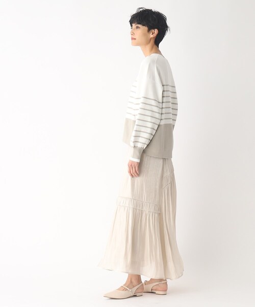 OPAQUE.CLIP（オペークドットクリップ）の「◆パネルボーダー ニットプルオーバー（ニット/セーター・レディース・ベージュ系その他5/ブラック系2/ブルー系2・00）」の8枚目の写真