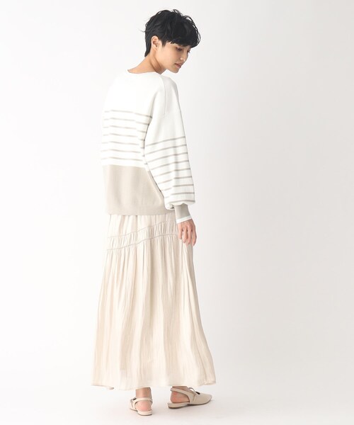 OPAQUE.CLIP（オペークドットクリップ）の「◆パネルボーダー ニットプルオーバー（ニット/セーター・レディース・ベージュ系その他5/ブラック系2/ブルー系2・00）」の9枚目の写真