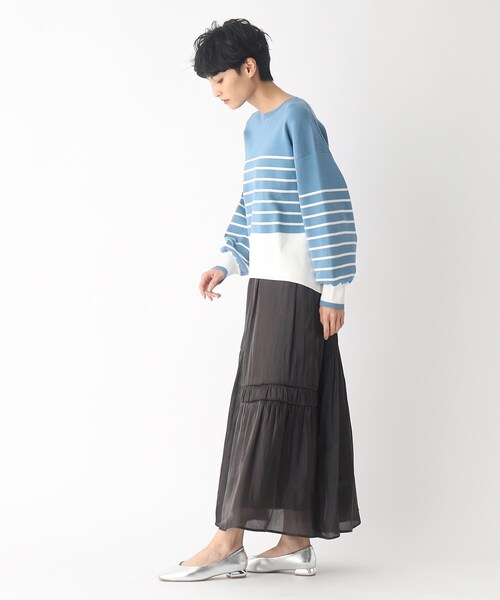 OPAQUE.CLIP（オペークドットクリップ）の「◆パネルボーダー ニットプルオーバー（ニット/セーター・レディース・ベージュ系その他5/ブラック系2/ブルー系2・00）」の14枚目の写真