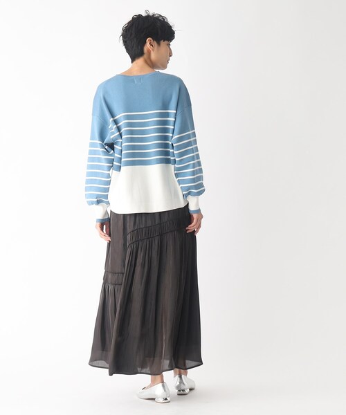 OPAQUE.CLIP（オペークドットクリップ）の「◆パネルボーダー ニットプルオーバー（ニット/セーター・レディース・ベージュ系その他5/ブラック系2/ブルー系2・00）」の15枚目の写真