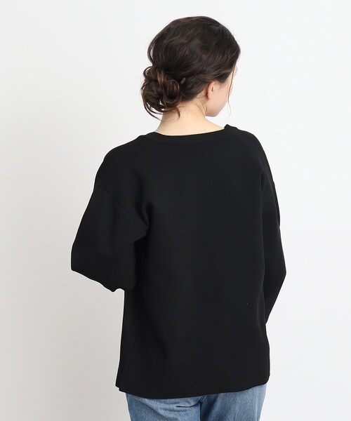 Cutie Blonde(キューティーブロンド)の「◆抜け感あふれるキーネック スポンディッシュカーディガン(カーディガン/ボレロ・レディース・ブラック/サックスブルー/アイボリー・00)」の14枚目の写真