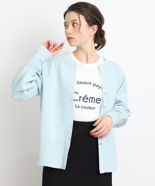 Cutie Blonde(キューティーブロンド)の「◆抜け感あふれるキーネック スポンディッシュカーディガン(カーディガン/ボレロ・レディース・ブラック/サックスブルー/アイボリー・00)」の8枚目の写真