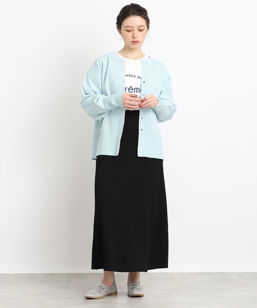 Cutie Blonde(キューティーブロンド)の「◆抜け感あふれるキーネック スポンディッシュカーディガン(カーディガン/ボレロ・レディース・ブラック/サックスブルー/アイボリー・00)」の15枚目の写真