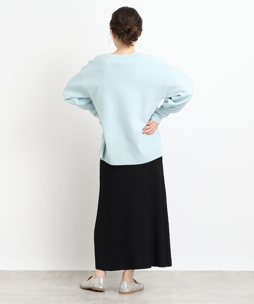 Cutie Blonde(キューティーブロンド)の「◆抜け感あふれるキーネック スポンディッシュカーディガン(カーディガン/ボレロ・レディース・ブラック/サックスブルー/アイボリー・00)」の19枚目の写真