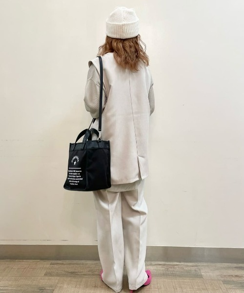 HONEYSUCKLE ROSE（ハニーサックルローズ）の「【HONEYSUCKLE ROSE】リネンライクベスト（ベスト・レディース・ベージュ/ブラック・M-L）」の18枚目の写真