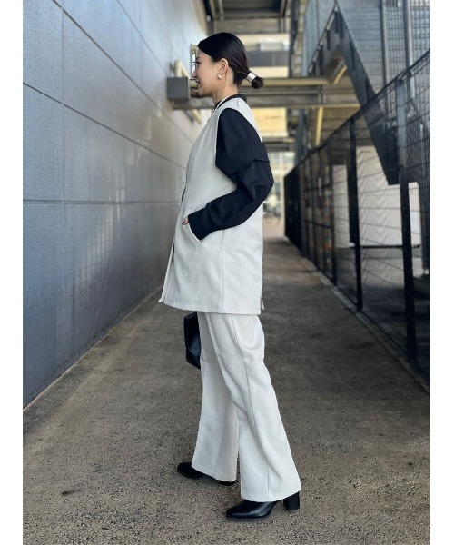 HONEYSUCKLE ROSE（ハニーサックルローズ）の「【HONEYSUCKLE ROSE】リネンライクベスト（ベスト・レディース・ベージュ/ブラック・M-L）」の21枚目の写真