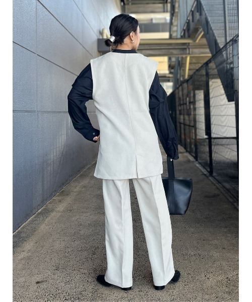 HONEYSUCKLE ROSE（ハニーサックルローズ）の「【HONEYSUCKLE ROSE】リネンライクベスト（ベスト・レディース・ベージュ/ブラック・M-L）」の22枚目の写真