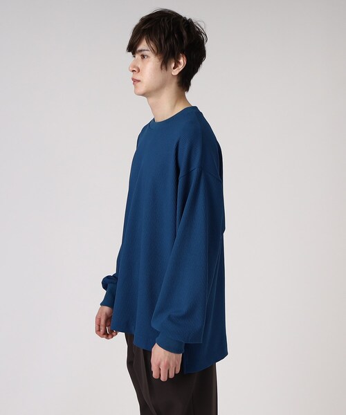 tk.TAKEO KIKUCHI（ティーケータケオキクチ）の「◆カラーワッフル長袖カットソー（Tシャツ/カットソー・メンズ・ホワイト/ブラック/ブルー/グリーン・88）」の5枚目の写真