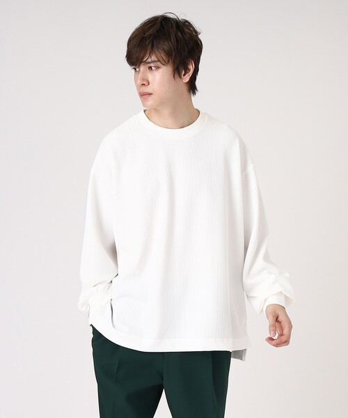 tk.TAKEO KIKUCHI（ティーケータケオキクチ）の「◆カラーワッフル長袖カットソー（Tシャツ/カットソー・メンズ・ホワイト/ブラック/ブルー/グリーン・88）」の12枚目の写真