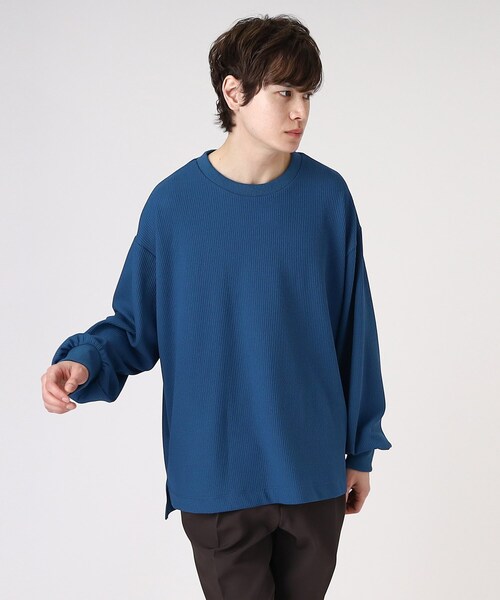 tk.TAKEO KIKUCHI（ティーケータケオキクチ）の「◆カラーワッフル長袖カットソー（Tシャツ/カットソー・メンズ・ホワイト/ブラック/ブルー/グリーン・88）」の22枚目の写真