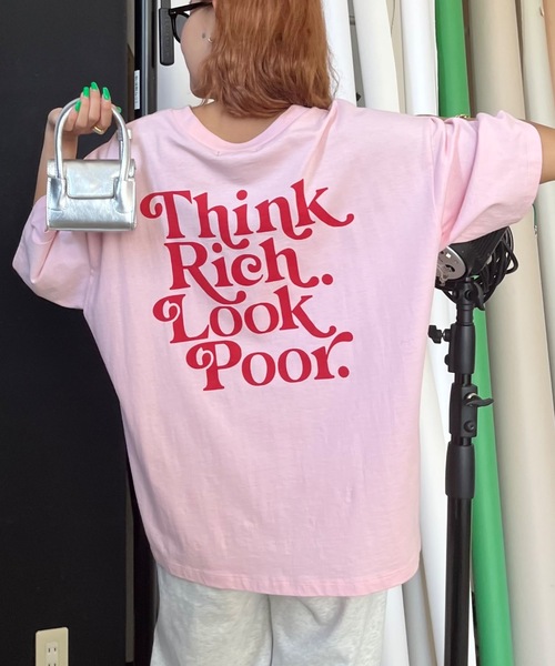 SHAGGIE(シャギー)の「デイジーフロント刺繍バックプリントオーバーTEEシャツ(Tシャツ/カットソー・レディース・ピンク/ホワイト/ネイビー・FREE)」の3枚目の写真