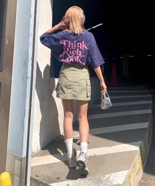 SHAGGIE(シャギー)の「デイジーフロント刺繍バックプリントオーバーTEEシャツ(Tシャツ/カットソー・レディース・ピンク/ホワイト/ネイビー・FREE)」の11枚目の写真