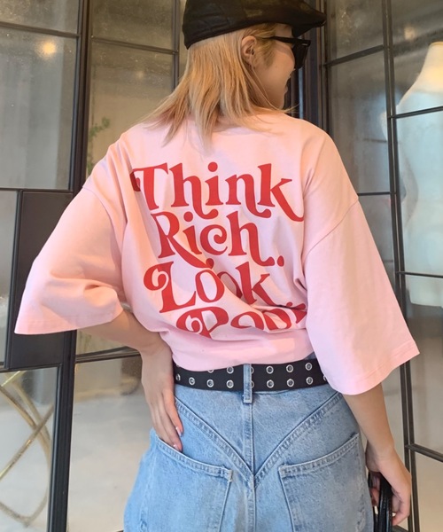 SHAGGIE(シャギー)の「デイジーフロント刺繍バックプリントオーバーTEEシャツ(Tシャツ/カットソー・レディース・ピンク/ホワイト/ネイビー・FREE)」の18枚目の写真